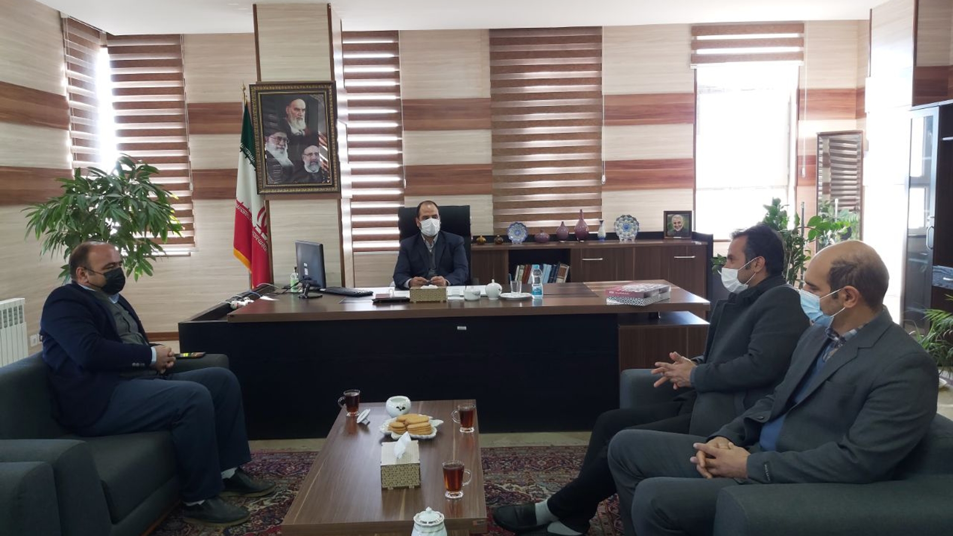 دیدار روسای ادارات تبلیغات اسلامی،جمعیت هلال احمر،مخابرات و میراث فرهنگی،صنایع دستی و گردشگری با علی اکبر فراهانی سرپرست فرمانداری شهرستان آشتیان