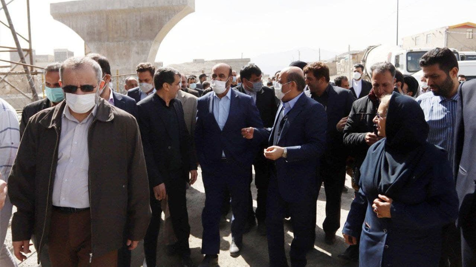 بازدید وزیر راه و شهرسازی و جمعی از مسئولین استان از تقاطع غیر همسطح سنجان