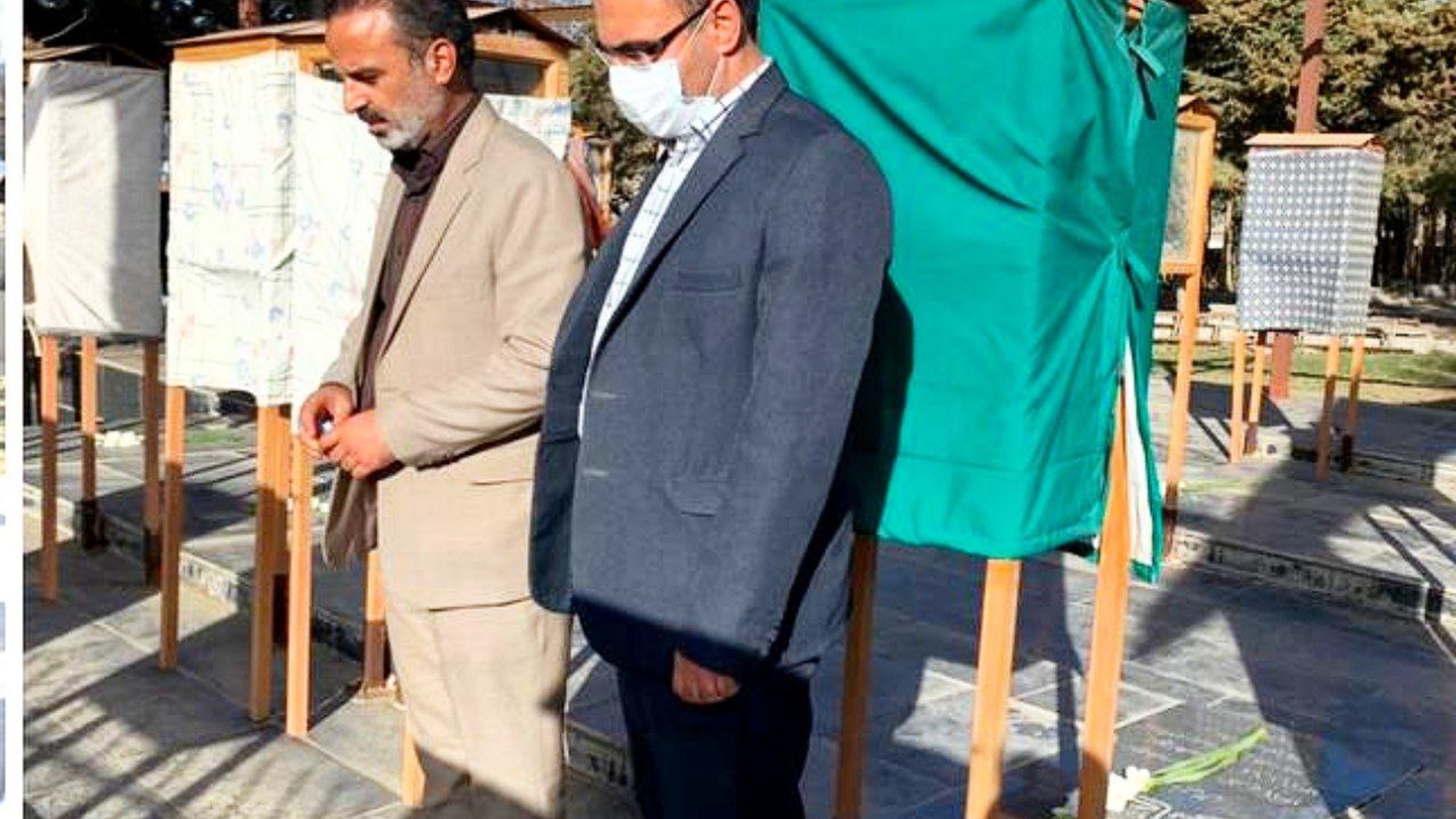 ادای احترام و گلباران گلزار شهدای روستای علیشار