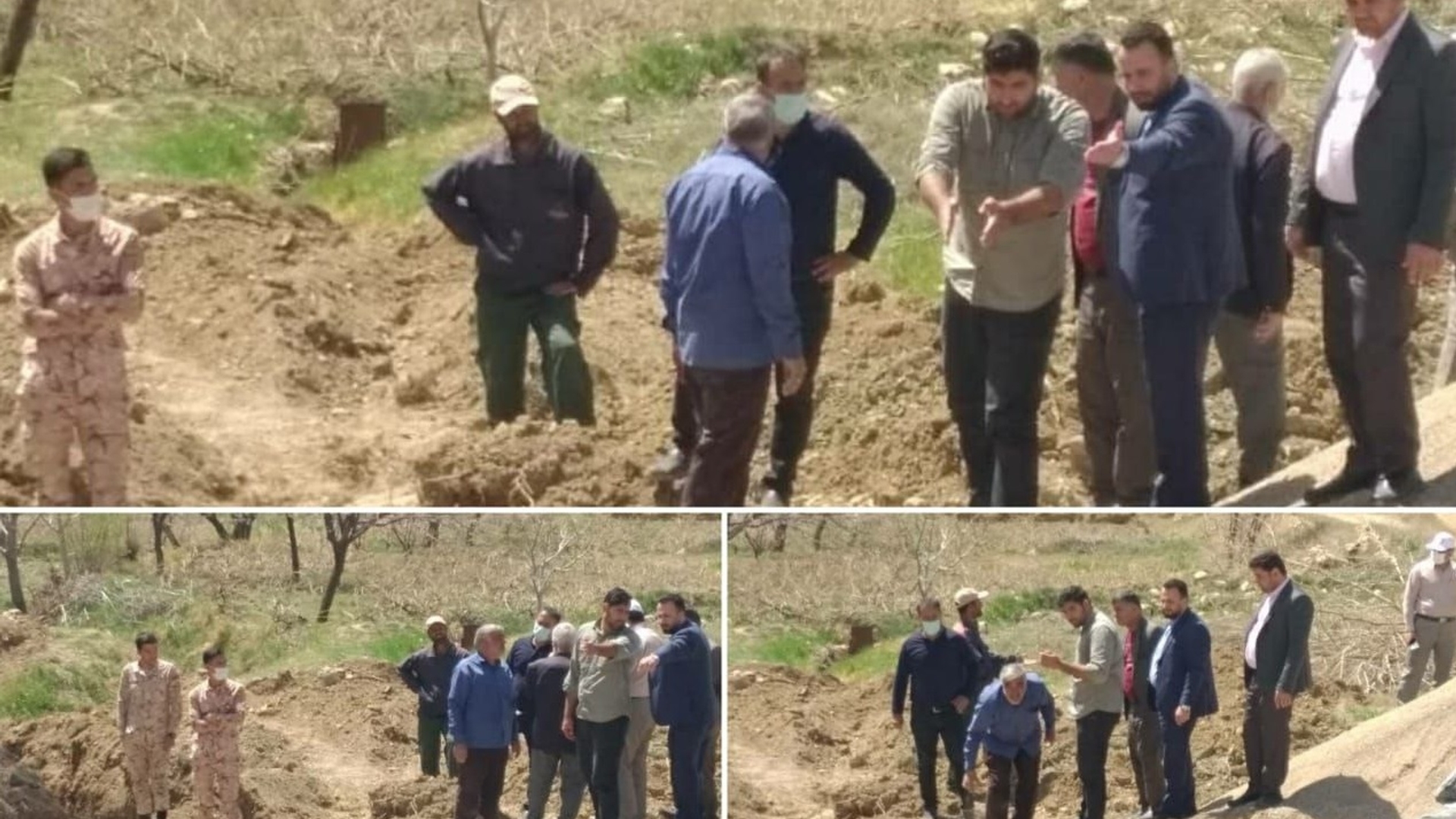 بازدید میدانی فرماندار و بخشدار مرکزی از پروژه استخر ذخیره آب کشاورزی در حال ساخت روستای ولازجرد