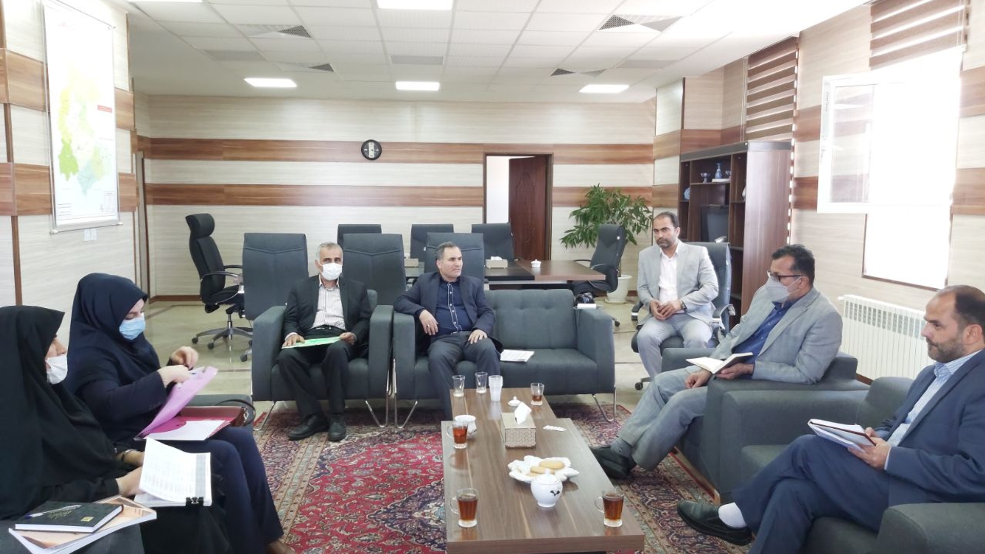 دیدار نوربخش عسکری رئیس سازمان مدیریت و برنامه ریزی استان مرکزی با فراهانی سرپرست فرمانداری شهرستان آشتیان