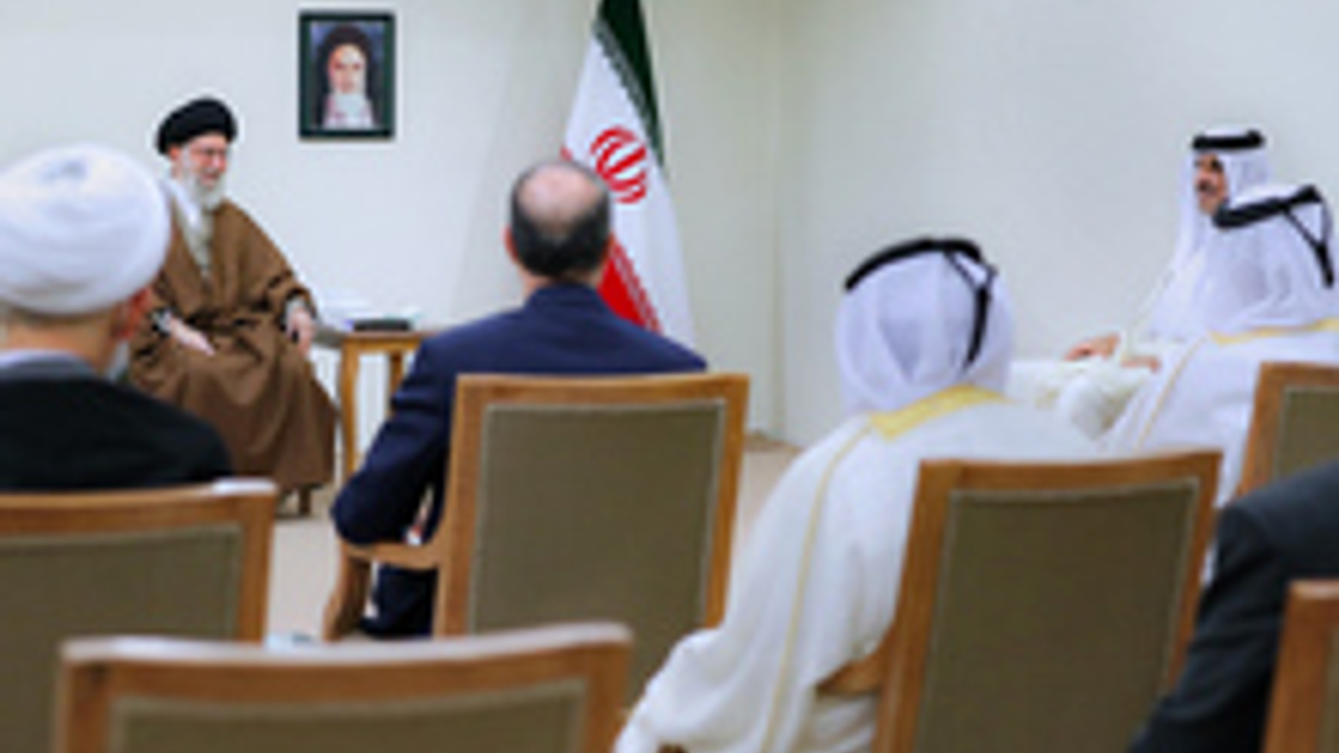 دیدار امیر قطر و هیئت همراه با رهبر انقلاب