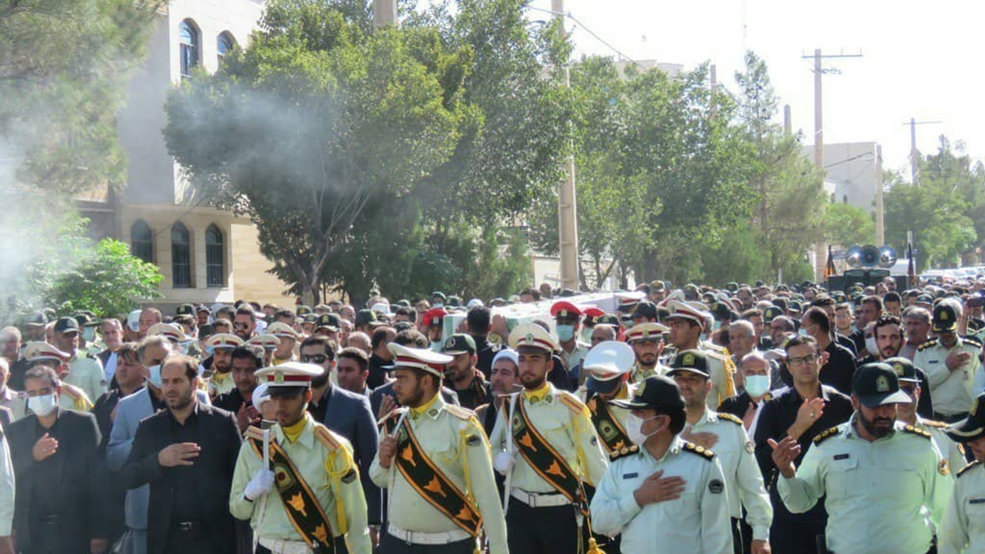 تشیع پیکر مطهر شهدای مدافع امنیت شهیدان سروان مظفر مرشدی مرام و استوار یکم محمد احمدی مورخ 21-05-1401