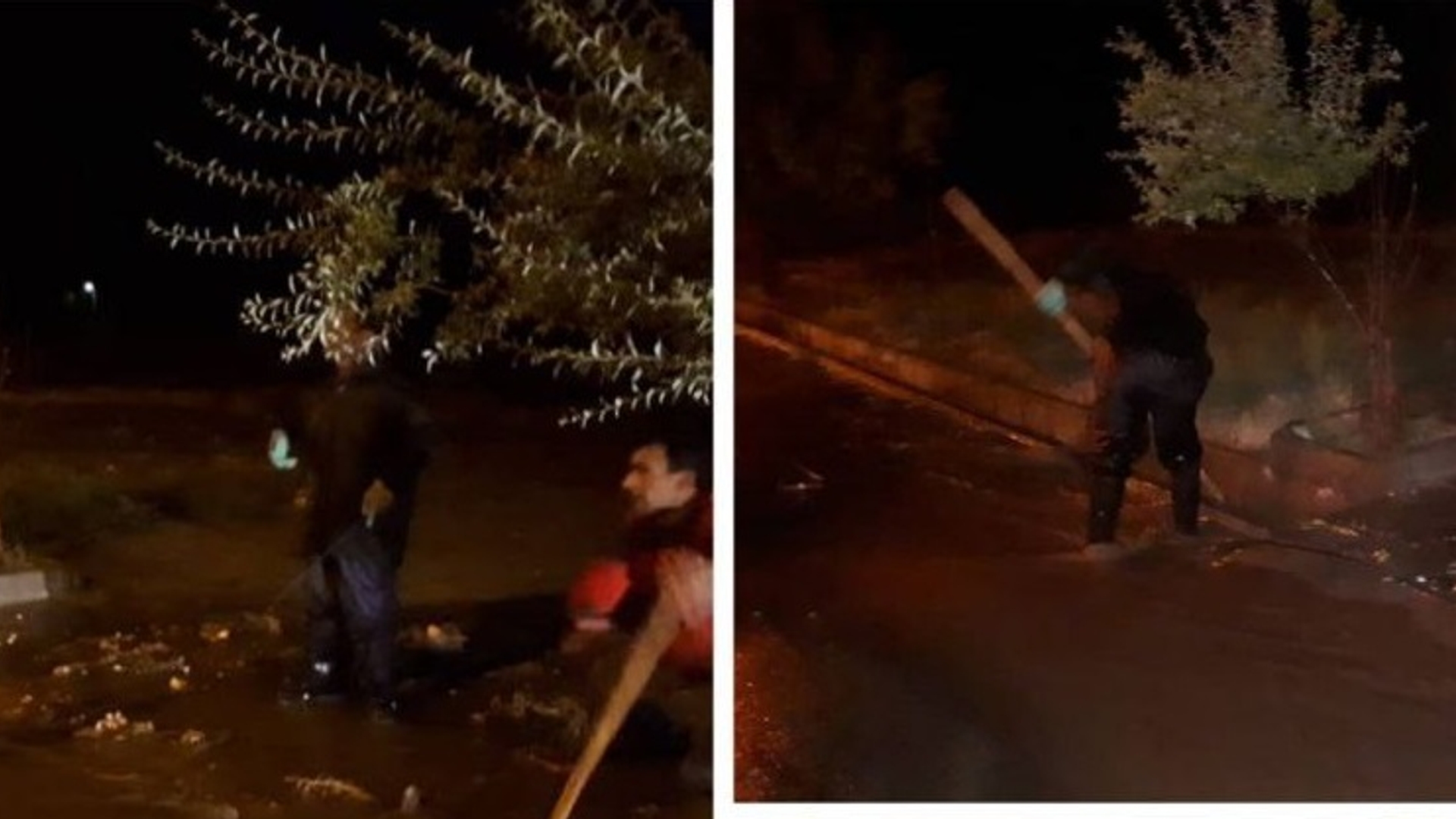 رفع آبگرفتی معابر سطح شهر توسط نیروهای شهرداری کمیجان