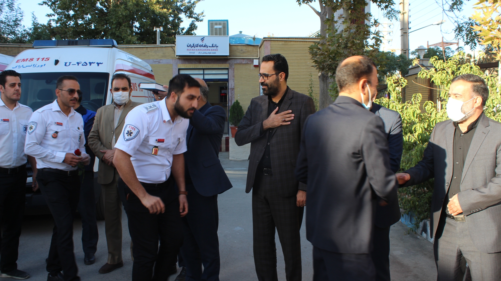 مراسم بدرقه تیم های اعزامی مرکز اورژانس پیش بیمارستانی دانشگاه علوم پزشکی