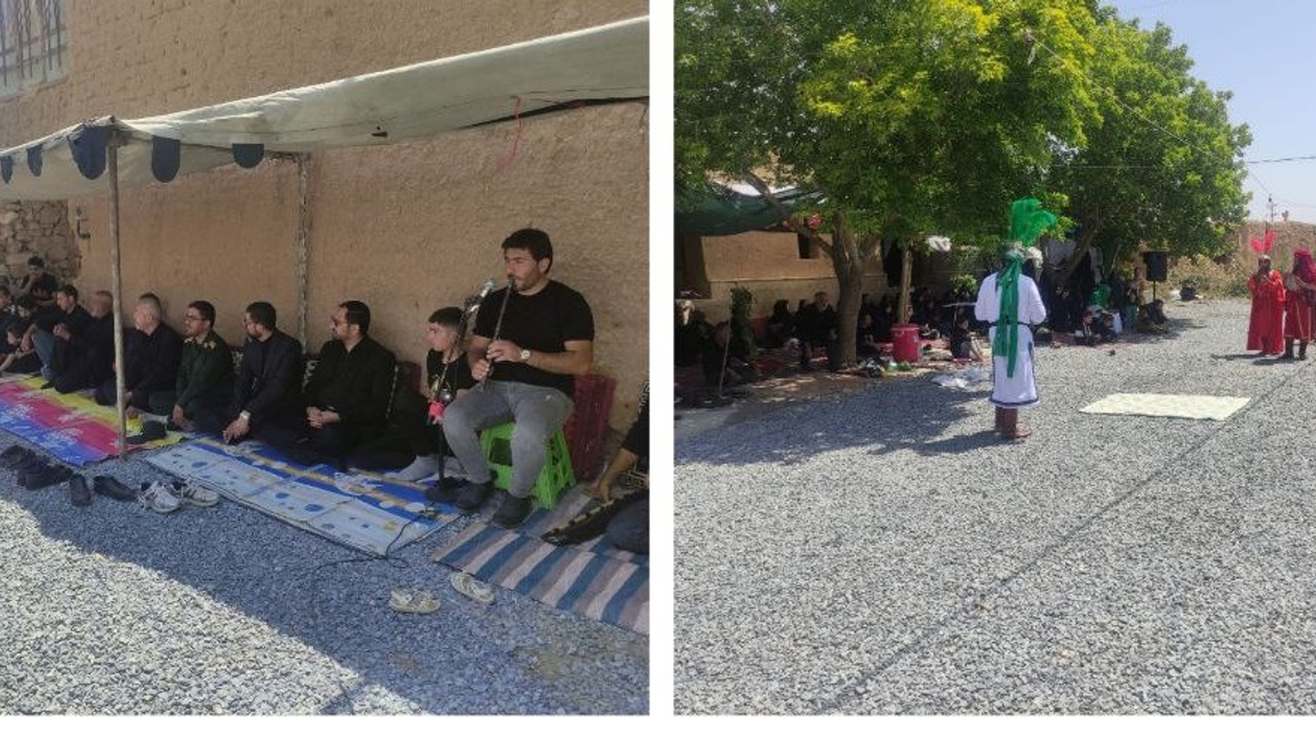 حضور ابراهیم رستمی فرماندار شهرستان کمیجان به اتفاق ، خانم آقامحمدی ، معاون دفتر بانوان و خانواده استانداری، آرزومند بخشدار میلاجرد، سرهنگ آقامحمدی فرمانده حوزه بسیج میلاجرد در جمع عزاداران حسینی روستای خیر آباد بخش میلاجرد