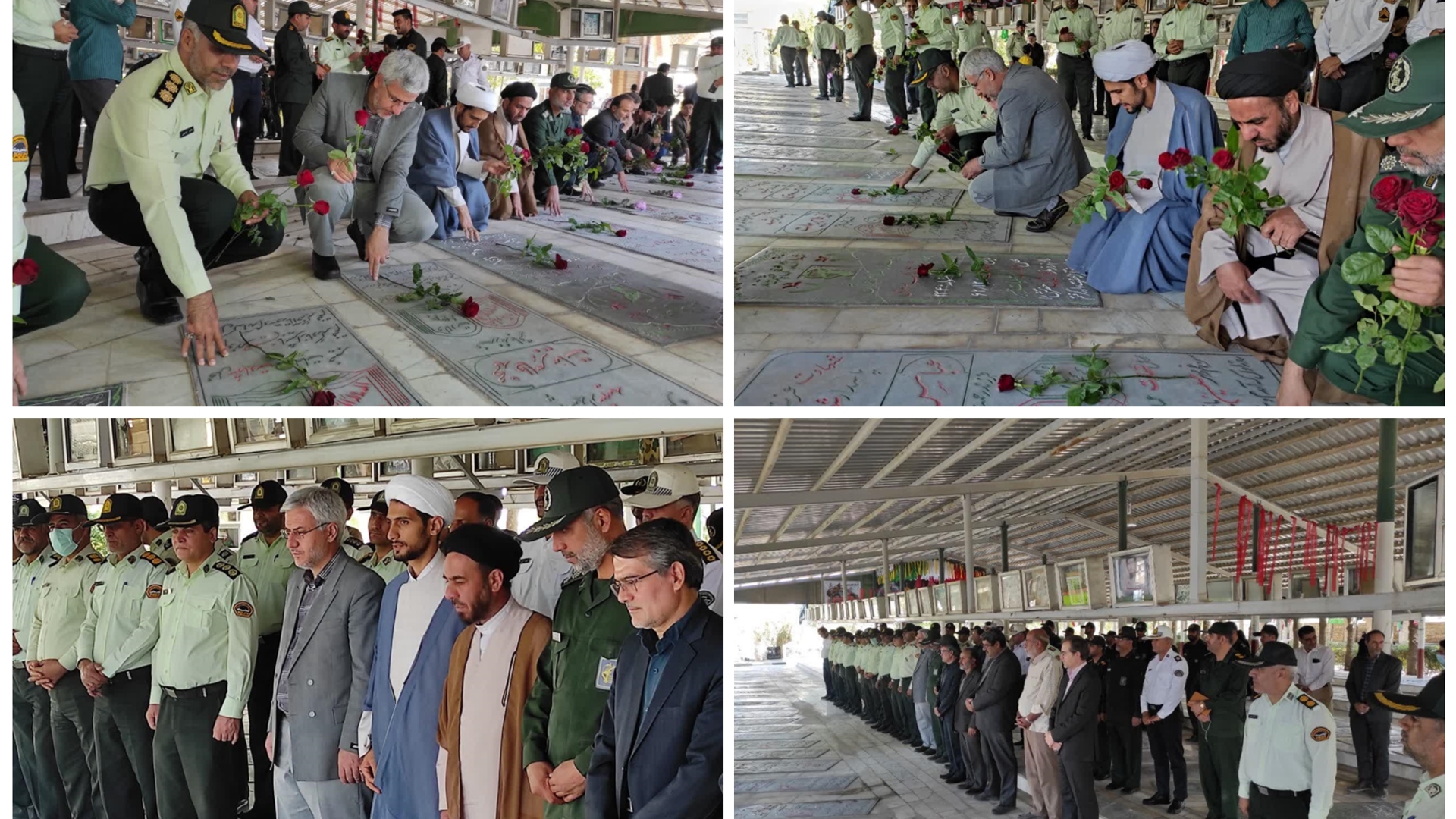 گلباران قبور مطهر شهدای شهرستان خمین بمناسبت هفته نیروی انتظامی