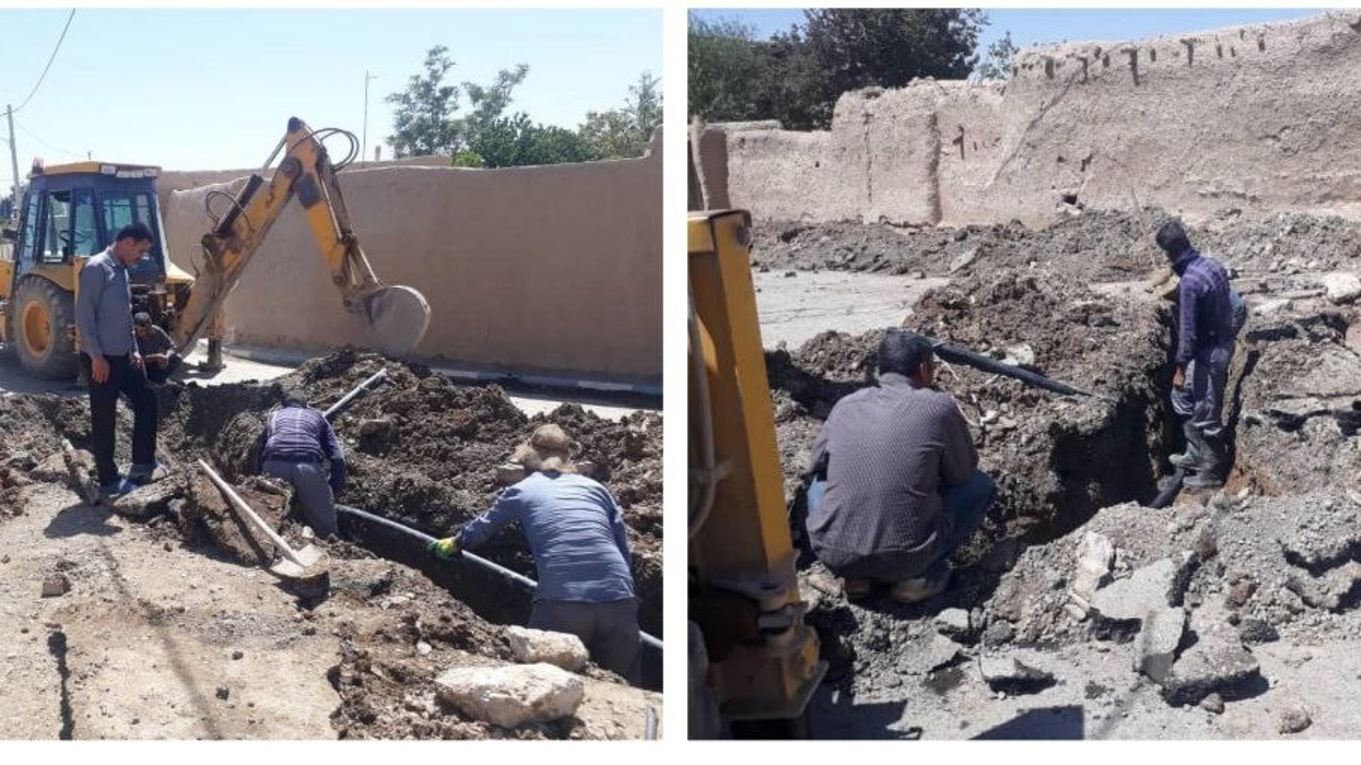 اصلاح شبکه آب شرب روستای حسین آباد