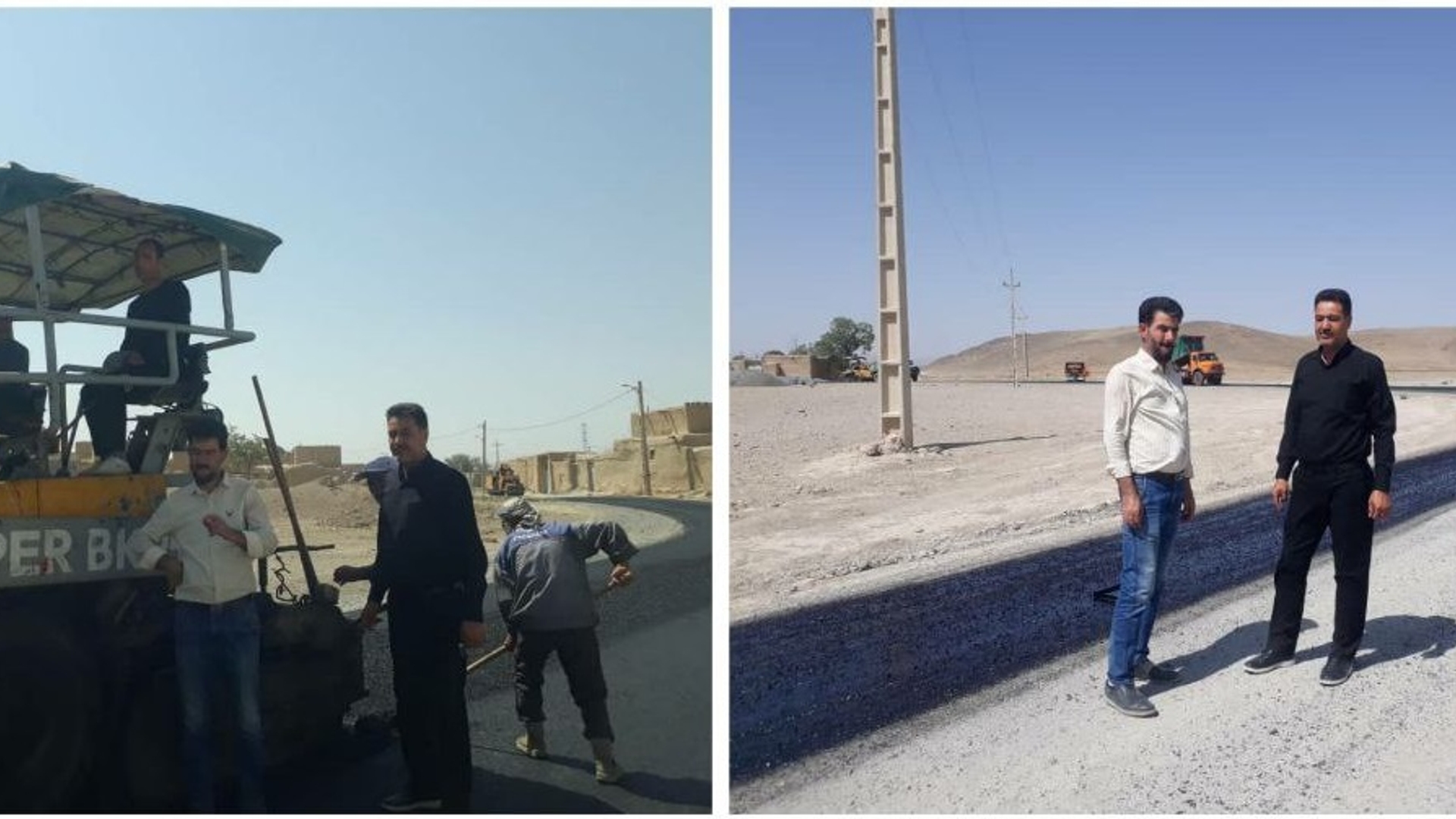 اجرای آسفالت و بهسازی معابر روستای حسین آباد توسط دهیاری روستا