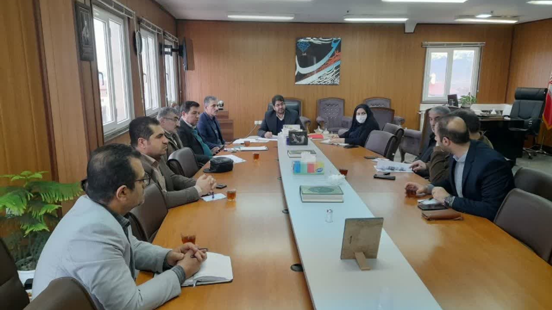 جلسه هماهنگی افتتاح پروژه های دهه فجر توسط استاندار محترم بریاست محمدرضا رضایی فرماندار تفرش و سایر اعضا جلسه‌ در محل فرمانداری برگزار گردید.