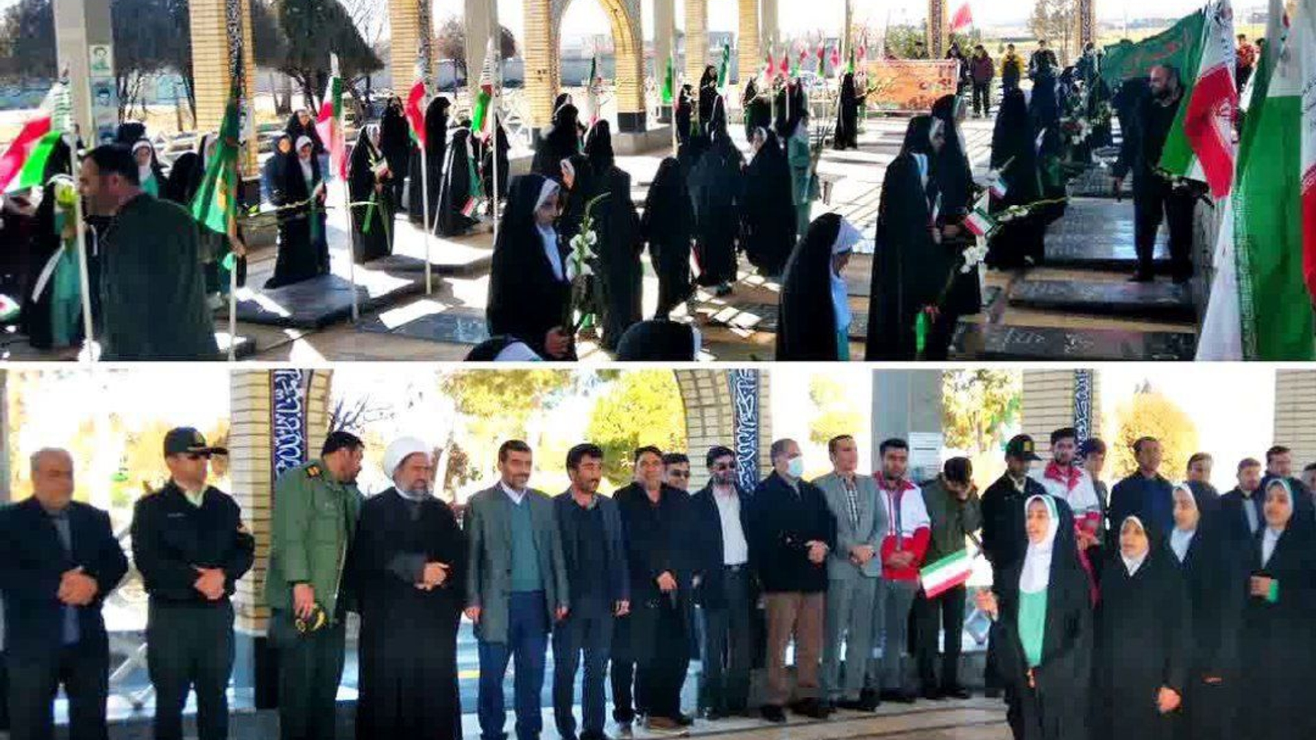 غبار روبی و عطر افشانی و گلباران شهدای زادیه