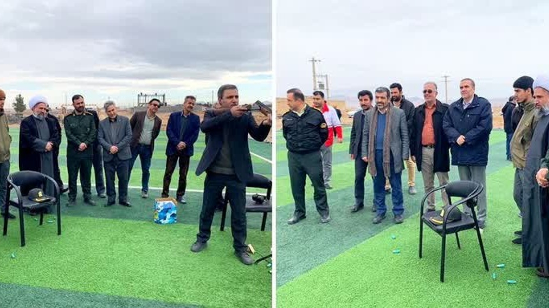 مراسم تیر ادر پنجمین روز از ایام الله دهه مبارک فجر 🇮🇷
مراسم تیر اندازی اشیا متحرک در زمین چمن روستای صدر آباد با حضور جناب آقای مهری سرپرست فرمانداری شهرستان زرندیه، حجت الاسلام والمسلمین حاج آقا عطاالهی امام جمعه شهر زاویه ، جناب آقای شالیان مقدم بخشدار زاویه ، اعضای شورای اسلامی شهر زاویه و سایر مدیران مربوطه برگزار گردید.

#فرمانداری_زرندیه ندازی اشیا متحرک در زمین چمن روستای صدر آباد