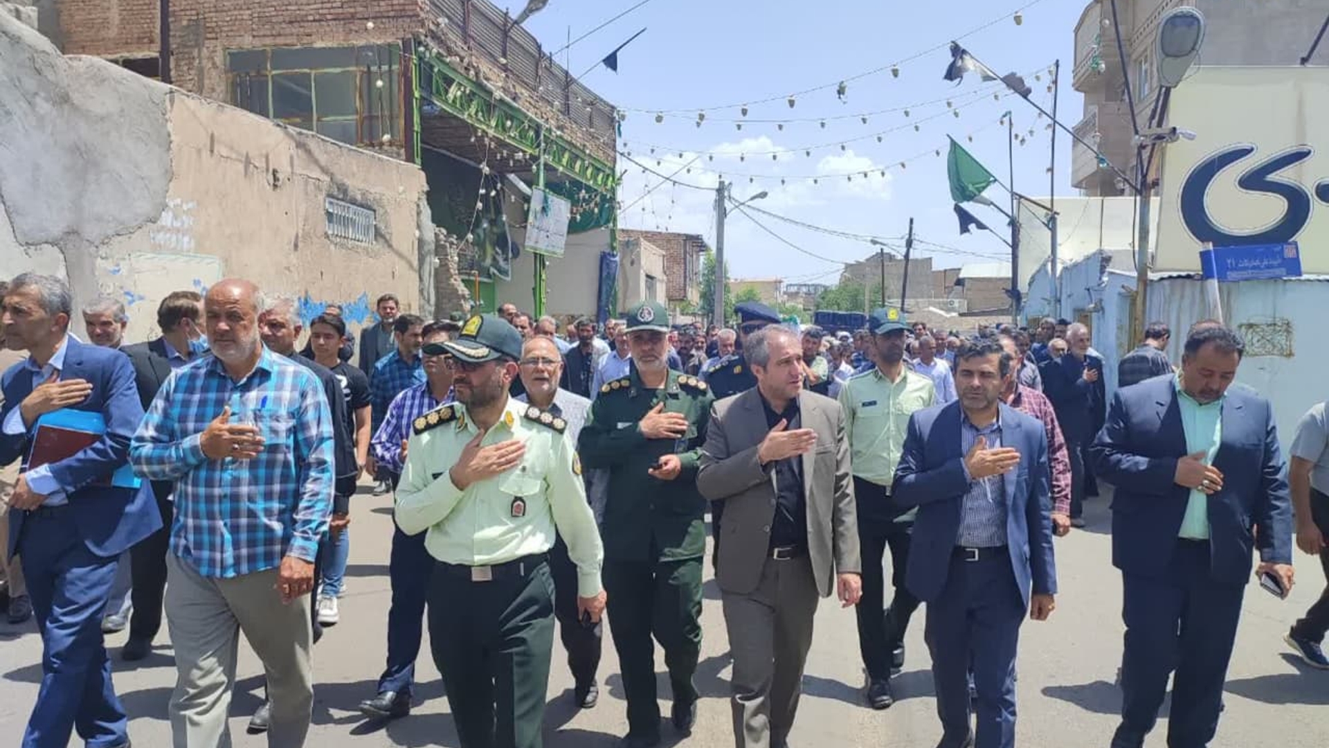 تشییع پیکر مطهر شهید جانباز ۷۰ درصد جنگ تحمیلی در ساوه