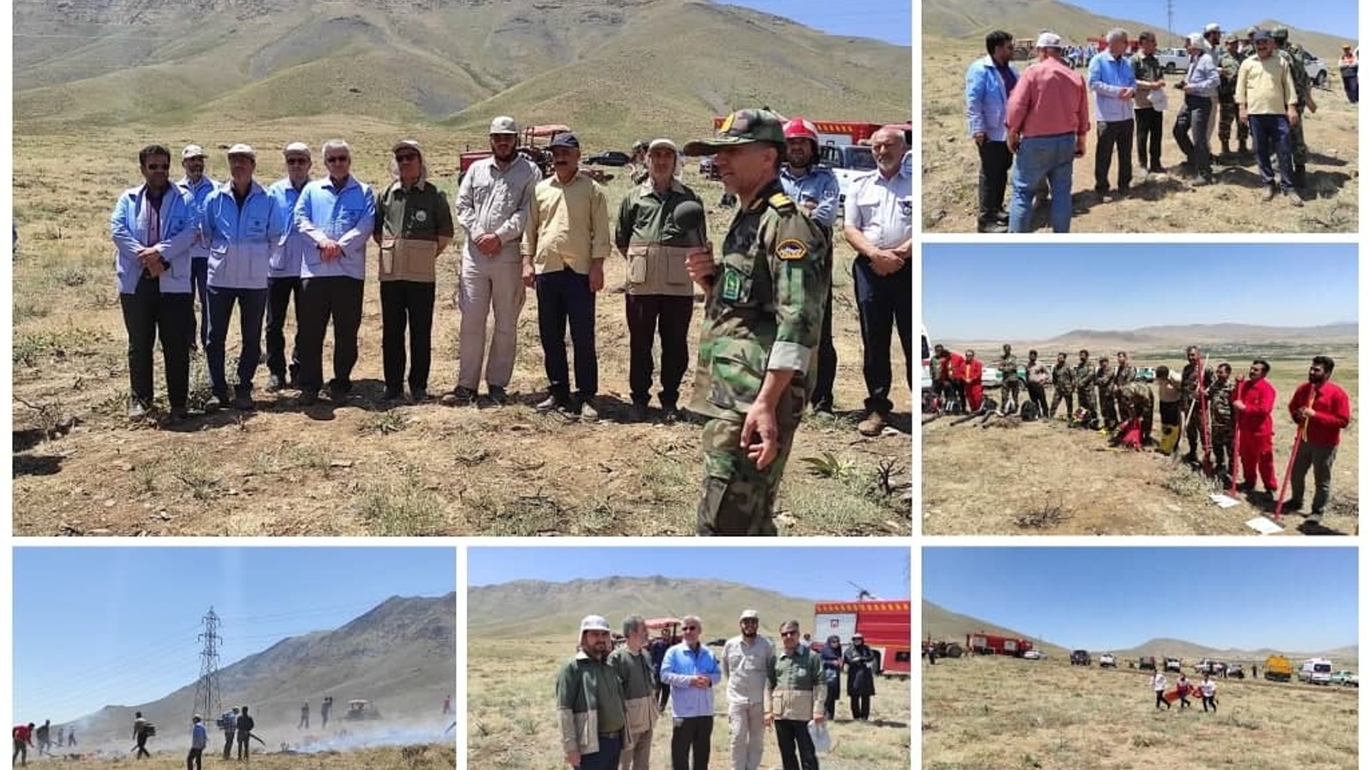 مانور مدیریت بحران ( مقابله با آتش سوزی و اطفاء حریق ) در شهرستان خمین برگزار شد