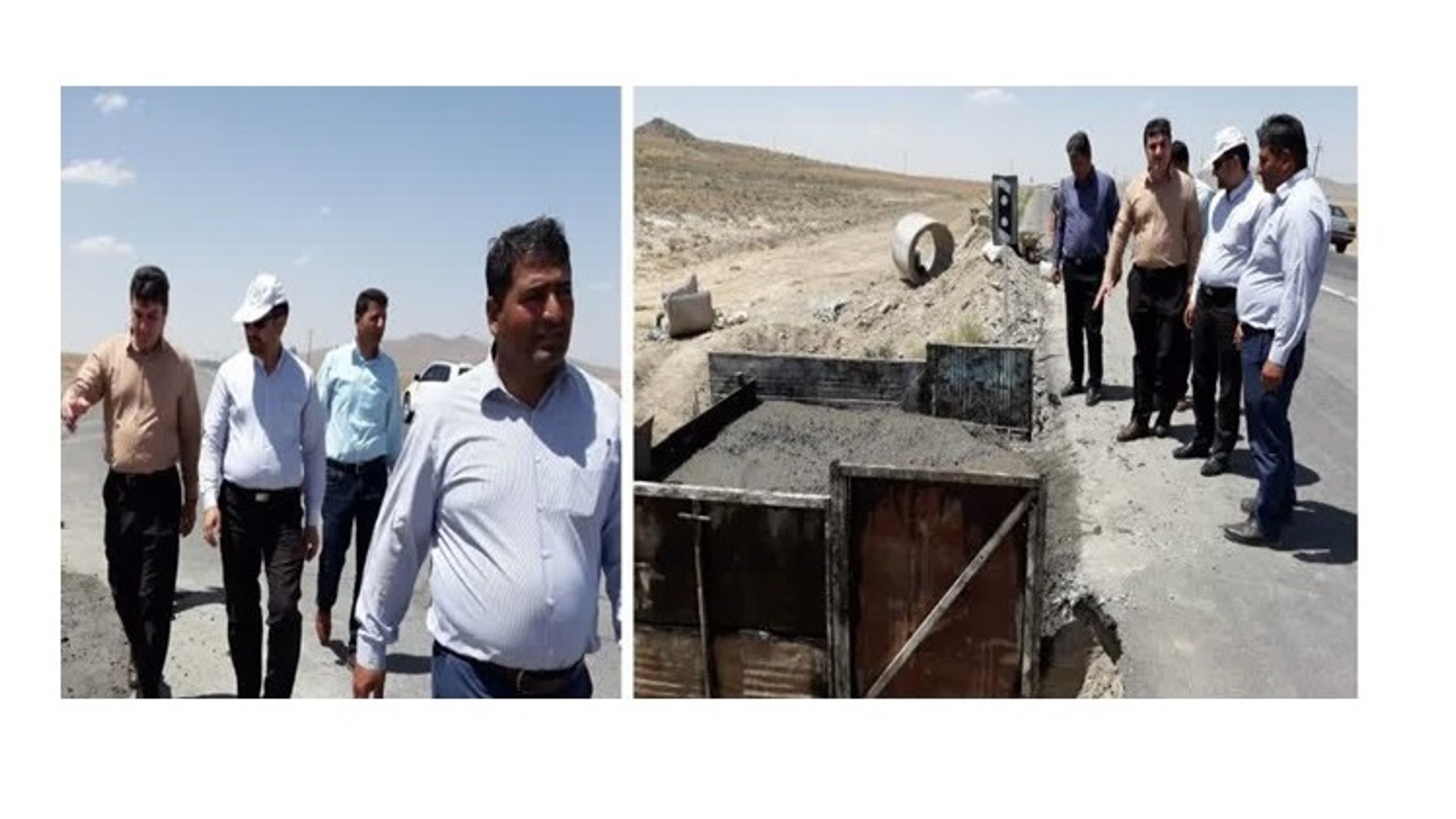 بازدید میدانی فرماندار به اتفاق مدیرکل راهداری و حمل و نقل جاده ای استان، معاونین و مدیر شهرستان از پروژه تعریض‌ محور کمیجان_ساروق