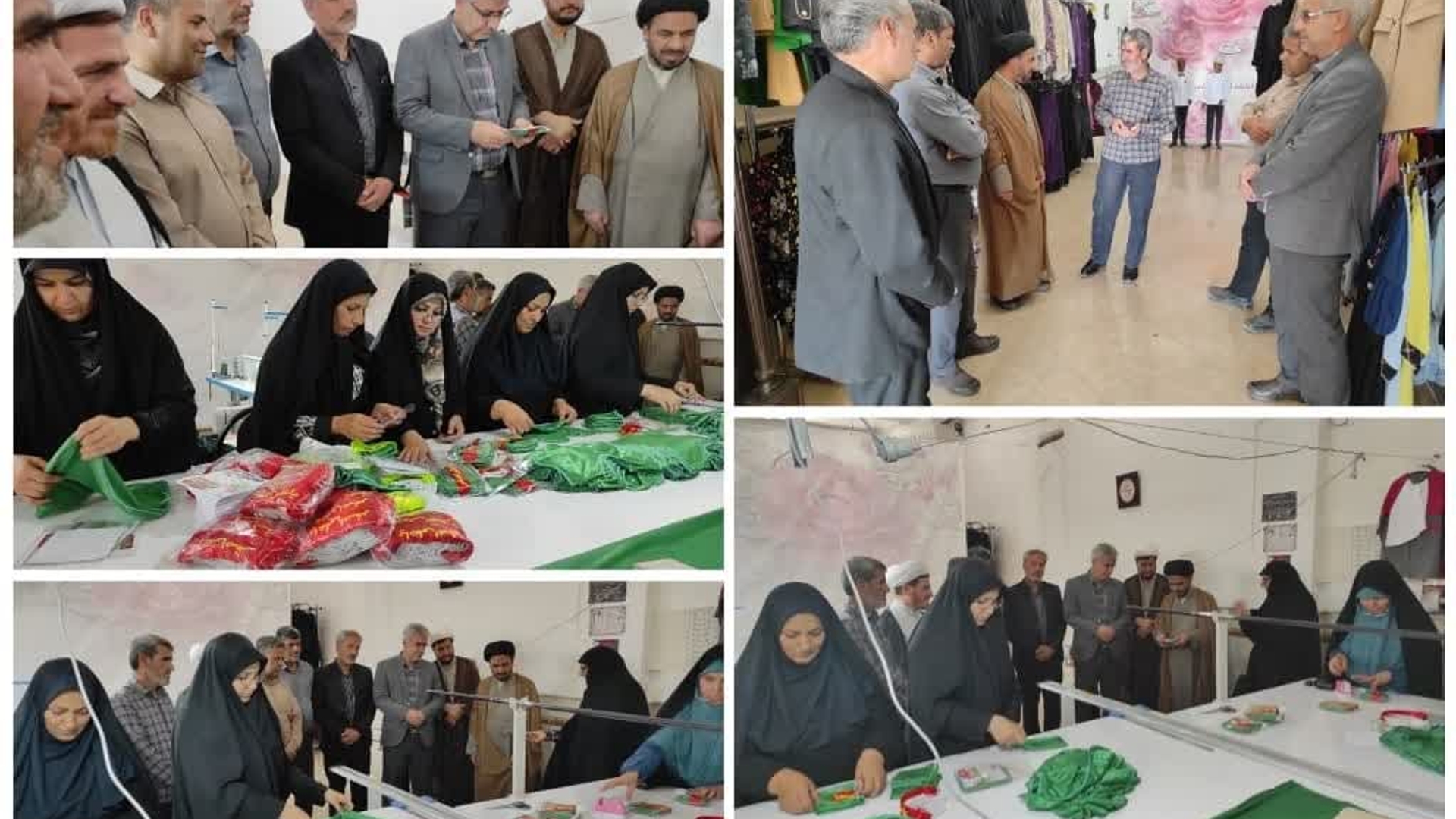 فرماندار و امام جمعه خمین از واحد تولیدی پوشاک در روستای ریحان شهرستان خمین بازدید کردند