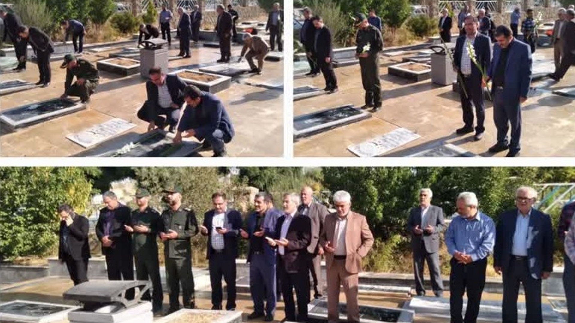 ادای احترام به مقام شامخ شهدا ، مزار دو شهید گمنام این بخش و 28شهید شهر رازقان