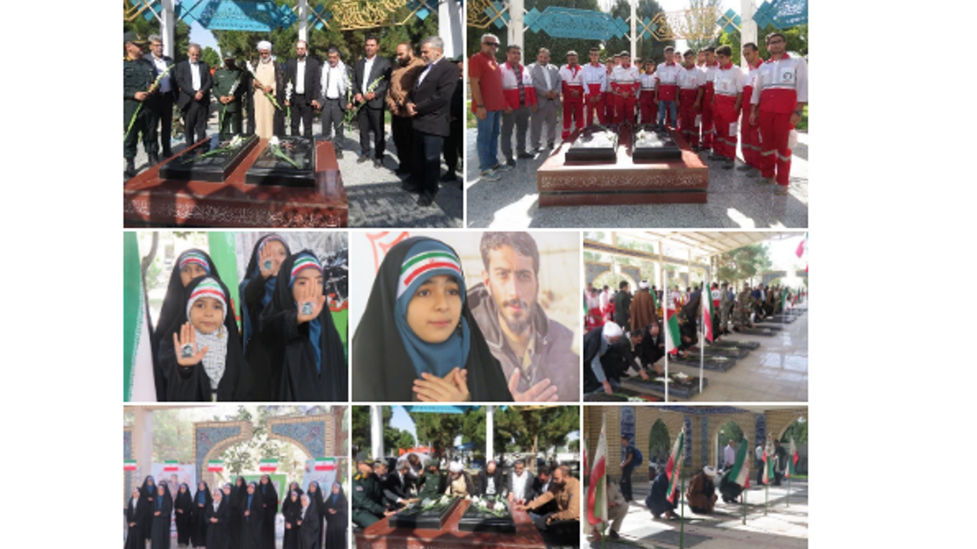 رژه موتوری و عطرافشانی و گلباران مزار مطهر شهدا در هفته دفاع مقدس