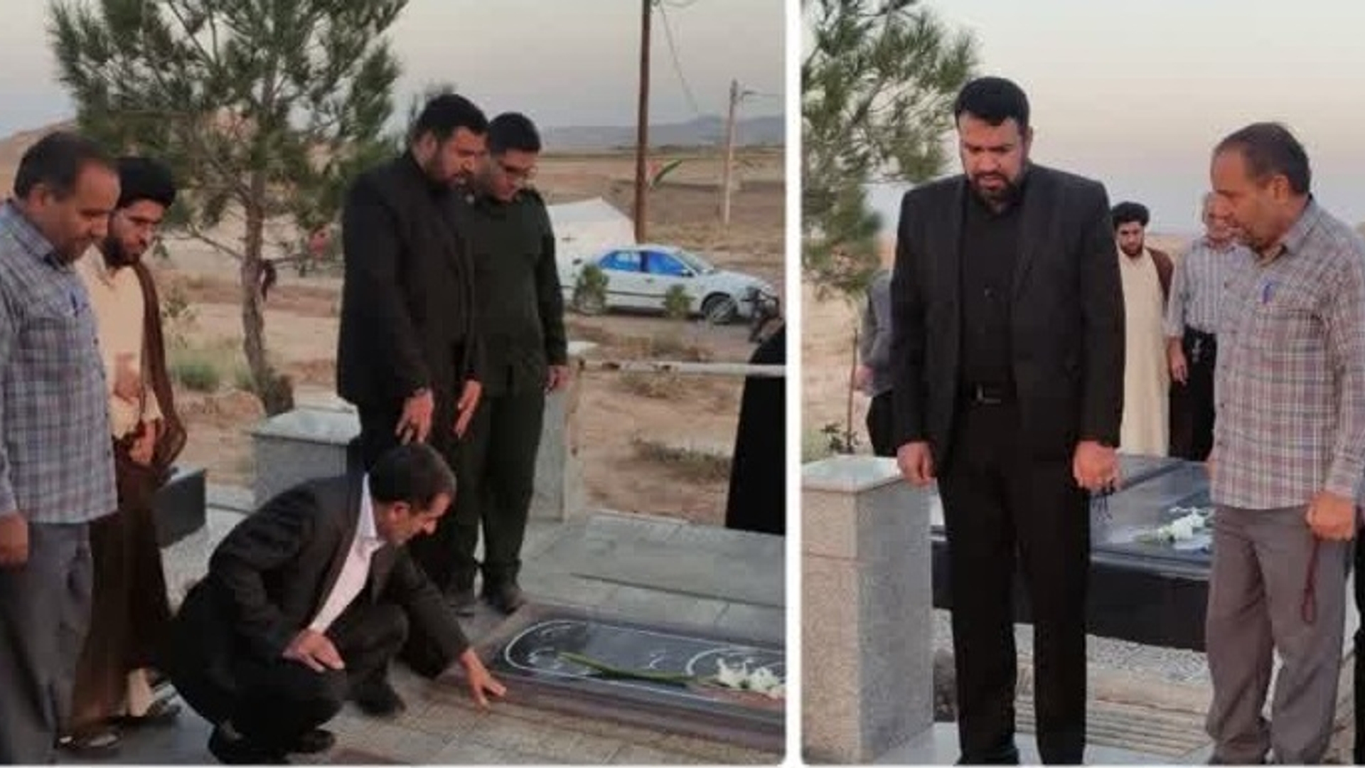 گلباران مزار شهدای روستای دستجرد به مناسبت هفته دفاع مقدس