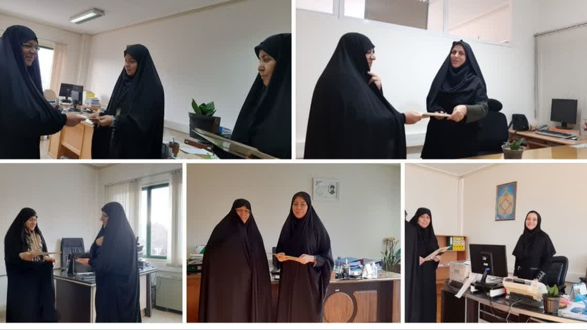 به مناسبت میلاد خجسته حضرت فاطمه زهرا (س)و هفته گرامیداشت مقام زن و مادر با حضور مفتح زاده مدیرکل دفتر امور بانوان وخانواده و آقامحمدی معاون دفتر از بانوان شاغل استانداری با اهدا لوح تقدیر وگل تقدیر به عمل آمد .
شنبه ۱۶دی ۱۴۰۲