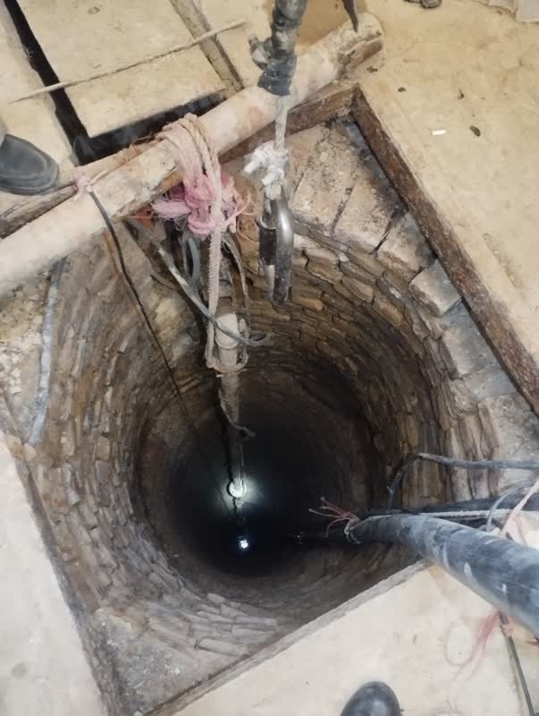 کف شکنی چاه روستای عباس آباد