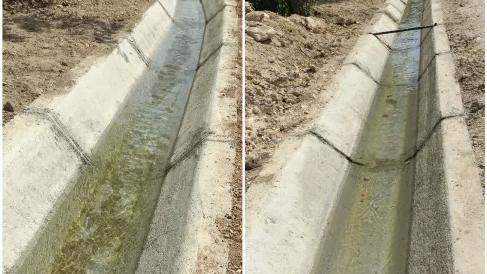 عملیات اجرای کانال بتنی روستای سمقاور شهرستان کمیجان