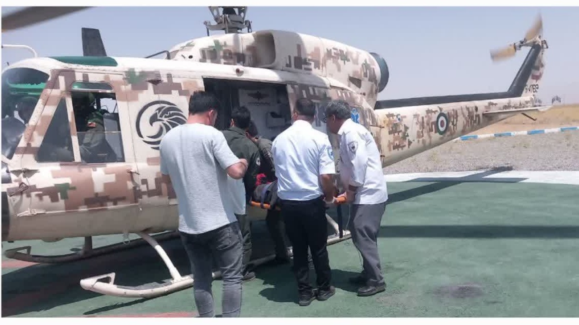 انتقال بیمار 61ساله با مشکل بیماری سکته قلبی از #میلاجرد به اراک با بالگرد اورژانس 115استان مرکزی