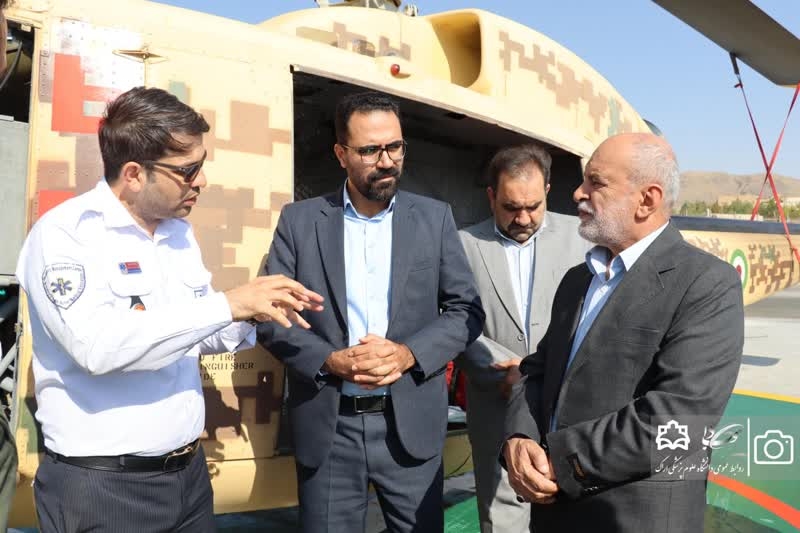 بازدید پزشگ نیا مدیر کل محترم پدافند غیر عامل  به اتفاق هیئت همراه و سردار شاهوردیان مشاور محترم رئیس سازمان پدافند غیر عامل کشور ازپایگاه هوایی اورژانس 115شهرستان اراک