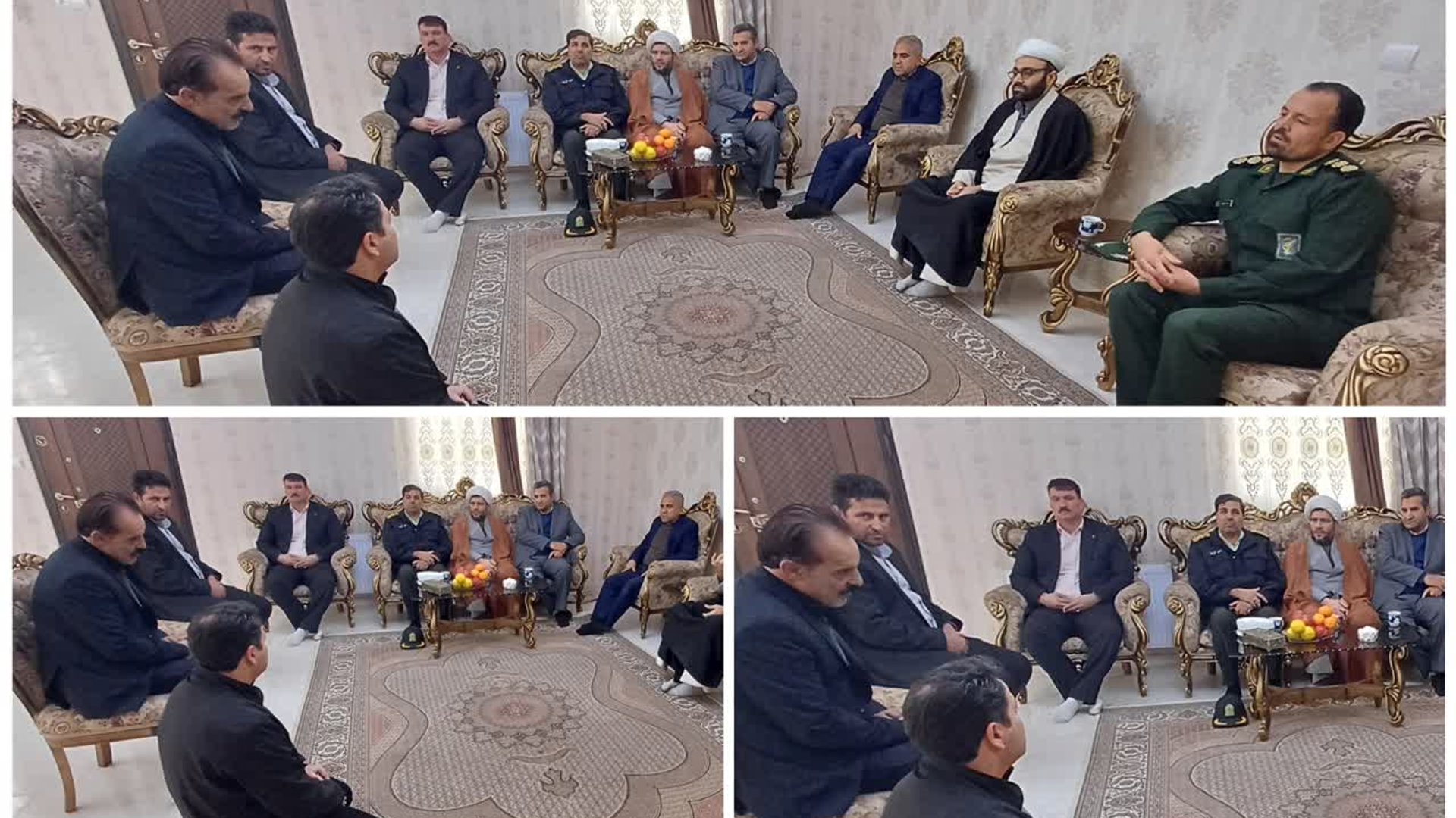 دیدار و سرکشی دکتر مددی سرپرست فرمانداری به اتفاق همراهان  از خانواده جانباز  دفاع مقدس احمد قابضی