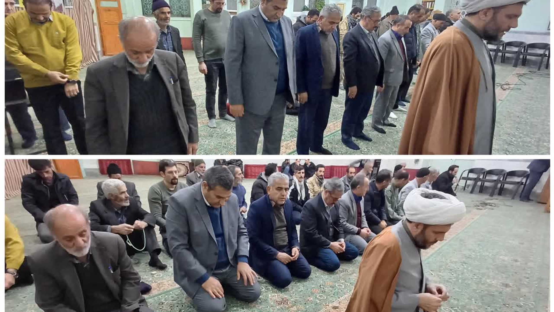 برگزاری نماز جماعت  در بین اهالی روستای وفس