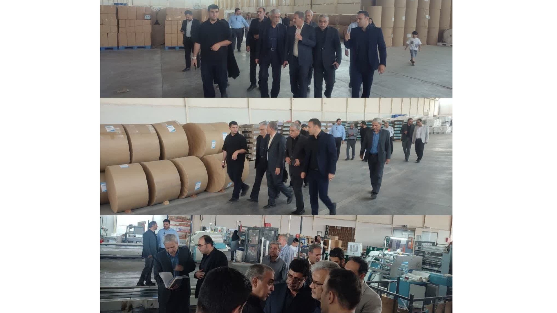 بازدید سرپرست فرمانداری زرندیه و مسئولان استانی از واحد تولیدی کاغذ دیواری در شهرک صنعتی مامونیه