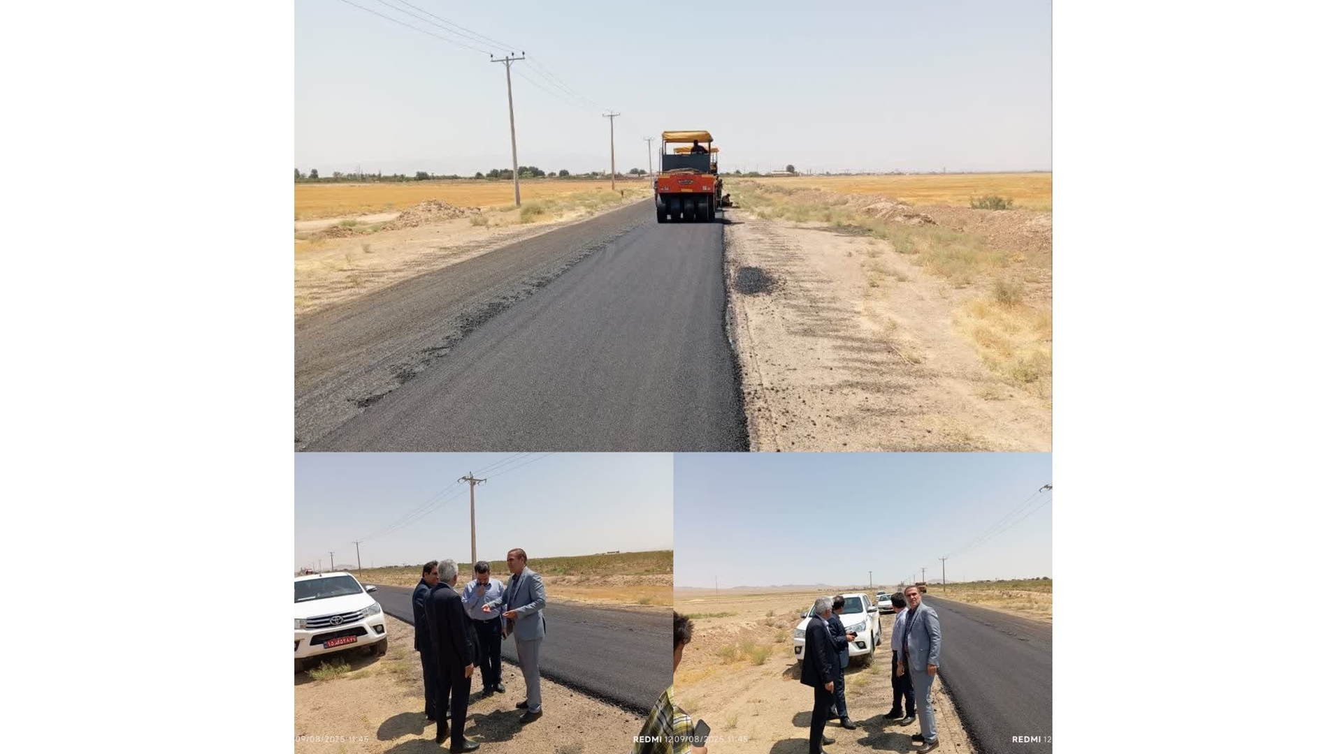 بازدید سرپرست فرمانداری زرندیه از پروژه آسفالت جاده رحمت‌آباد