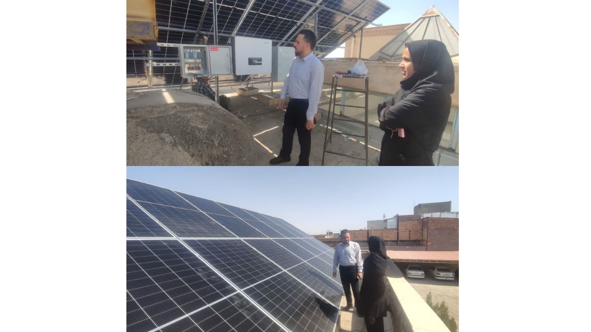 معاون فرمانداری زرندیه از اجرای پنل خورشیدی شهرداری پرندک بازدید کرد