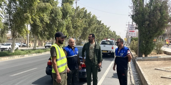 بازدید میدانی مدیر کل پدافند غیرعامل و رئیس ستاد اربعین استان در مقر مهران از سطح شهر مهران با عوامل اجرایی شهرداری ساوه جهت حل مشکلات شهری