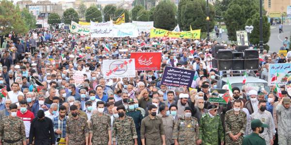 حضور مهدی الیاسی سرپرست فرمانداری ویژه شهرستان ساوه در راهپیمایی حماسی روز جهانی قدس