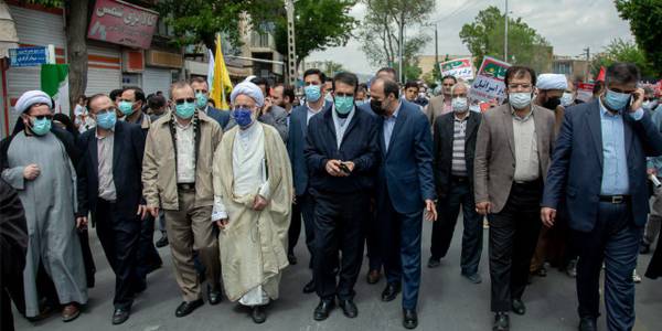 حضور مسئولین استان در راهپیمایی روز جهانی قدس