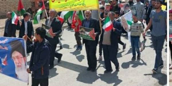 حضور مردم شهیدپرور روستای چهرقان در راهپیمایی روز جهانی قدس