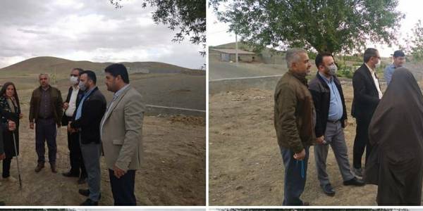 دهگردشی و بازدید میدانی ابراهیم رستمی، فرماندار شهرستان به همراه مجید قاسمی بخشدار مرکزی کمیجان از روستای راستگردان