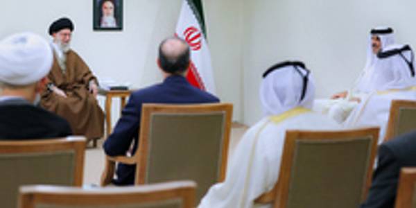 دیدار امیر قطر و هیئت همراه با رهبر انقلاب