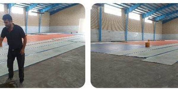 نصب کفپوش های سالن ورزشی روستای خسروبیگ