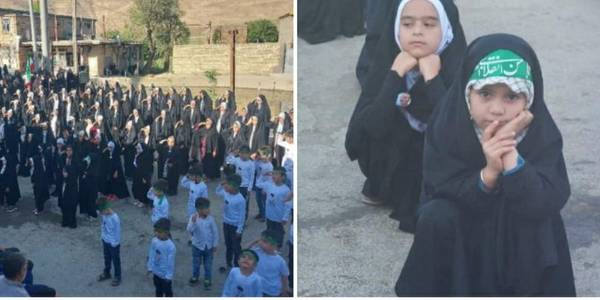 اجرای سرود "سلام فرمانده" با حضور جمع پرشور کودکان و نوجوانان دهه هشتادی و دهه نودی در روستای چهرقان