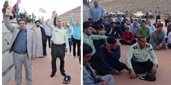 حضور فرماندار در مراسم سالگرد به خاک سپاری شهدای گمنام در مرکز شهرستان خنداب