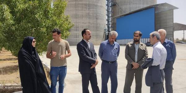 بازديد آقازیارتی فرماندار فراهان  ، ملکی مديركل غله و خدمات بازرگاني استان و سایر مسئولین از آخرین روند خريد و ذخيره سازي گندم در شركت سيلوي  دانه پالیز شهرستان فراهان