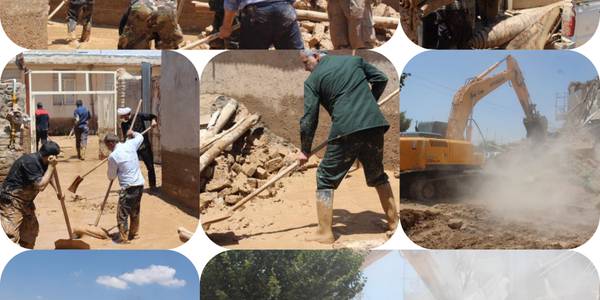 🔻امداد رسانی در روستای سیل زده اهنگران جریان دارد...