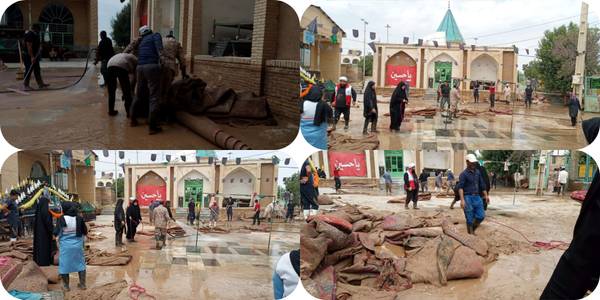 گروه های جهادی در کنار مردم سیل زده آهنگران