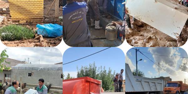 حضور نیروهای شهرداری فرمهین ، خنجین و تلخاب از ابتدای حادثه و تداوم امدادرسانی در منطقه سیل زده آهنگران