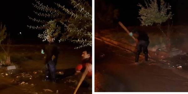 رفع آبگرفتی معابر سطح شهر توسط نیروهای شهرداری کمیجان