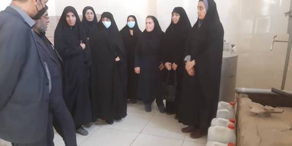 به مناسبت گرامیداشت هفته دولت با حضور سر کار خانم مفتح زاده مدیر کل محترم امور بانوان و خانواده  استانداری ، جناب آقای گازری  فرماندار  محترم ، مسئول محترم جهاد کشاورزی شهرستان خنداب و هیات همراه از  کارگاه گلاب گیری واقع در روستای استوه  از توابع این شهرستان بازدید به عمل آمد .1401-06-05