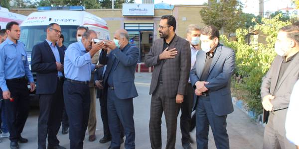 مراسم بدرقه تیم های اعزامی مرکز اورژانس پیش بیمارستانی دانشگاه علوم پزشکی