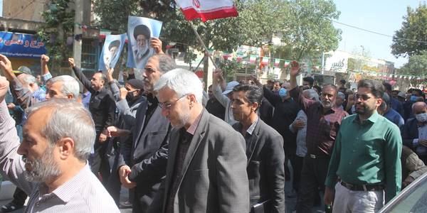 مردم شهرستان خمین در محکومیت اقدمات هنجارشکنان راهپیمایی کردند